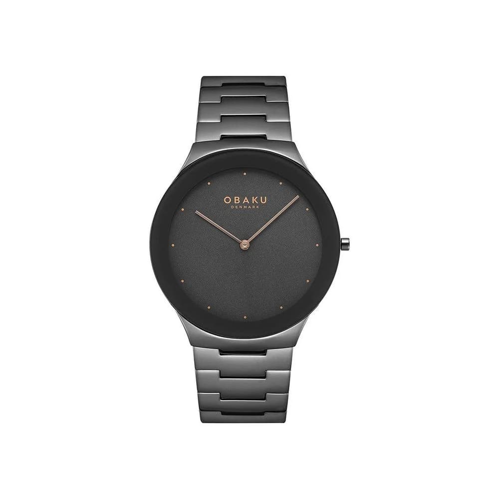 שעון יד לגברים עם לוח אפור ורצועת פלדת אל - חלד V290GXUUSU Obaku מחיר מקורי589 ₪